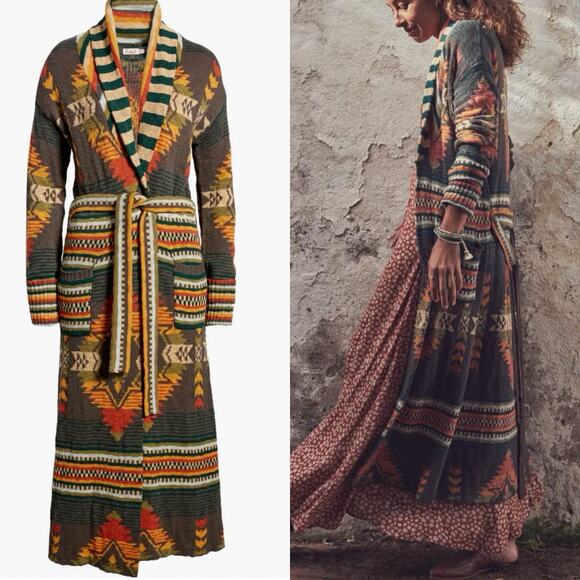 Faherty X B. Yellowtail Paloma Duster Womens S Small Western Aztec READ $348 - Picture 2 of 9